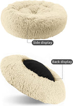 Nisrada Cat Beds for Indoor Cats,24 Inch Dog Bed for Small Melium Large Dogs, Washable-Round Pet Bed for Puppy and Kitten with Slip-Resistant Bottom