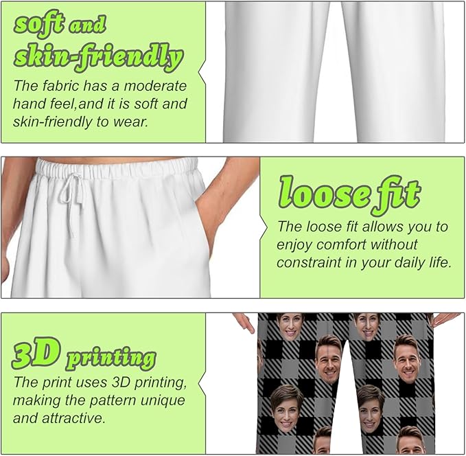 Custom Pajamas Pants With Photo Face Custom PJ Pants Personalized Gifts For Women Men Pet Dog Cat Christmas Valentines
