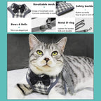 Cat Harness, Dog Harness and Leash Set, Bunny Rabbit Ferret Harness with Adjustable Buckle Comfort for Pet Kitten Small Animals Harnesses