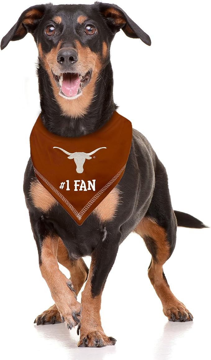 Pets First NCAA Texas Longhorns Personalized Tie Around Bandana for Dogs & Cats, Size Small/Medium. Custom Dog Bandana Scarf Bib for Pet Cat Dog. The Ultimate Game-Day & Party Customizable Bandana
