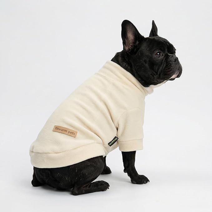 Fitwarm 3 Pack Classic Fleece Dog Sweater, Winter Clothes for Small Dogs Boy Girl, Turtleneck Dog Sweatshirt, Pet Pullover Jumper, Cat Apparel, Black, Olive Green, Cream, XS