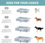 Cooling Dog Bed for Extra Large Dogs, Q-Max >0.4 Summer Cool Orthopedic Foam Pet Sofa Bed with Sides, Bolster Anti-Slip Couch with Washable Removable Cover, XXL 48x35x7.5 inch, Blue