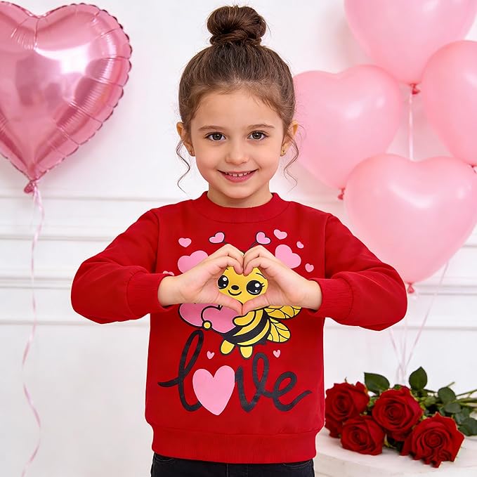 RETSUGO Toddler Baby Girls Sweatshirts Casual Pullover Crewneck Winter Long Sleeve Tops Shirts Clothes 3T-8T