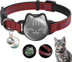 typecase Waterproof Airtag Cat Collar, Breakaway, Reflective Fish Pattern, Lightweight, Hidden Airtag Holder, GPS Tracker - Cats, Kittens (9-13")
