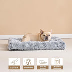EHEYCIGA Fluffy Dog Crate Bed for Medium Dogs, Plush Faux Fur Crate Pad, Calming Anti Anxiety Medium Dog Bed, Washable Soft Warm Crate Mat with Non-Slip Bottom