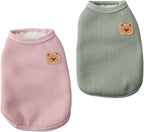 Fleece Cotton Winter Dog T-Shirts & Cats Tee Shirts Soft Breathable Sleeveless Vests for Medium Small Dogs