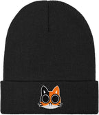 Funny Beanies Warm Knit Hats Fall Winter Black Hip Pop Knit Hat Cap for Women Men