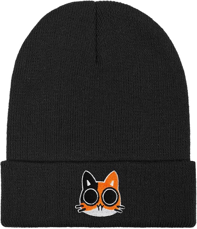 Funny Beanies Warm Knit Hats Fall Winter Black Hip Pop Knit Hat Cap for Women Men