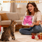 KOOLTAIL Cute Cat Harness and Leash Set with Bowtie, Small Dog Vest Harnesses for Girl Outfit, Step in No Pull Soft Mesh Padded Adjustable Pet Harness for Extra-Samll Medium Puppy Kitten, Pink XS