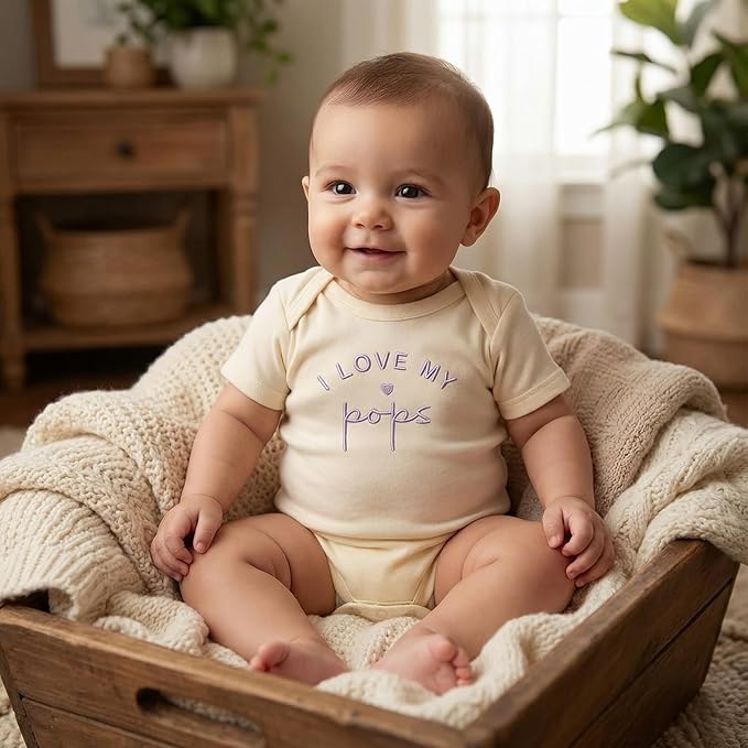 COUPLEHOODIES Personalized Baby Onesie Bodysuit – Custom Embroidery Gift for Pregnancy Reveal Baby Shower or First Grandchild