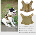 Tactical Dog Training Harness Outdoor Working Vest Adjustable Military MOLLE Dog Vest Harness with Rubber Handle (X-Small (Pack of 1), Beige)