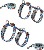 Halypet 2-Pack Cat Harness and Leash Set, Escape Proof 3-in-1 Adjustable Harness for Cats, Soft Lightweight, Easy On & Control for Walking, Travel & Outdoor Use, Navy Floral, Small