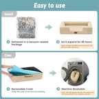 Cooling Dog Bed for Extra Large Dogs, Q-Max >0.4 Summer Cool Orthopedic Foam Pet Sofa Bed with Sides, Bolster Anti-Slip Couch with Washable Removable Cover, XXL 48x35x7.5 inch, Beige