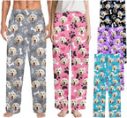 Custom Couple Pajama Pants Sock with Funny Face, Personalized PJ Anniversary Birthday Women Men Pants
