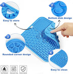 Lick Mat for Dogs, Dog Lick Mat with Suction Cups Dog Food Mats and Slow Feeder Cat Bowl for Dogs Anxiety Relief Cats Enrichment Toys for Pet Bathing Station and Cat Grooming 3Pack (Blue&Orange&Gray)