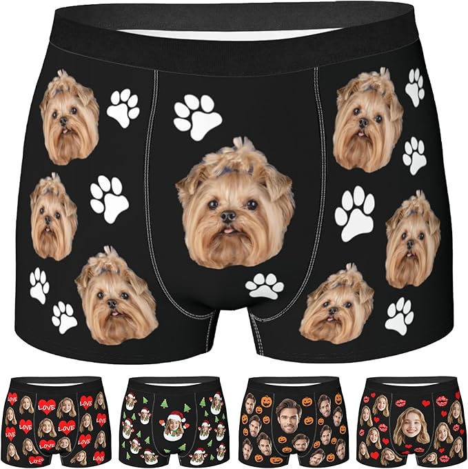Personalized Underwear for Men with Face Custom Face Boxers Customized Boxer Briefs Funny Gifts for Him Husband Boyfriend