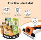 MIU COLOR Pet Grooming Brush, Deshedding Tool for Dogs & Cats, Effectively Reduces Shedding by up to 95% for Short Medium and Long Pet Hair, Orange