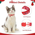 BINGPET Cat Collar, 3 Pack Adjustable Breakaway, Cute Kitty Collars with Bell, Christmas, for Girl Boy Cats & Small Pets