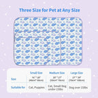 NWK Pack of 4 Pet Cooling Mat - Ice Silk Cooling Mat for Dogs & Cats Portable & Washable Pet Cooling Blanket, Car Seats, Beds for Summer (4pcs, Purple Fish, 20’’ X 16’’ X 0.3)