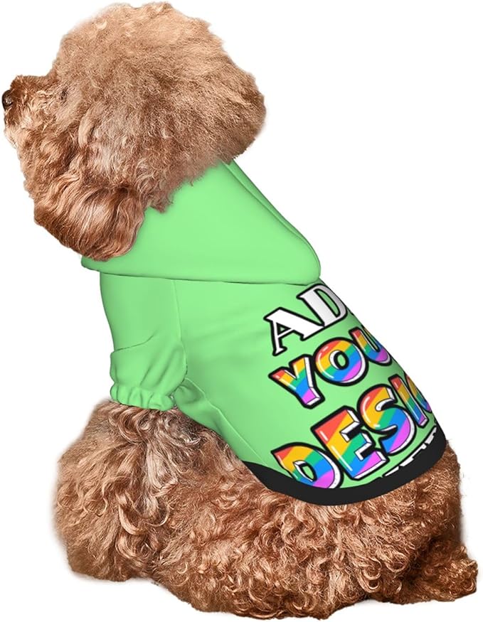 Personalized Dog Hooded Sweatshirt, Custom Pet Pullover Hoodie Design Your Own Text Image for Small Dogs Puppy Cat Kitten Clothes Dog Shirt Customizable, Customized Gifts, Light Green, S,