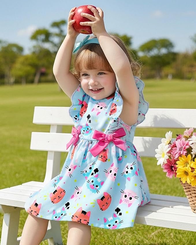 Mioglrie Baby Girl Dress Summer Girl Clothes Infant Outfits Newborn Ruffle Sleeveless Sundress Cute Dresses for Girls