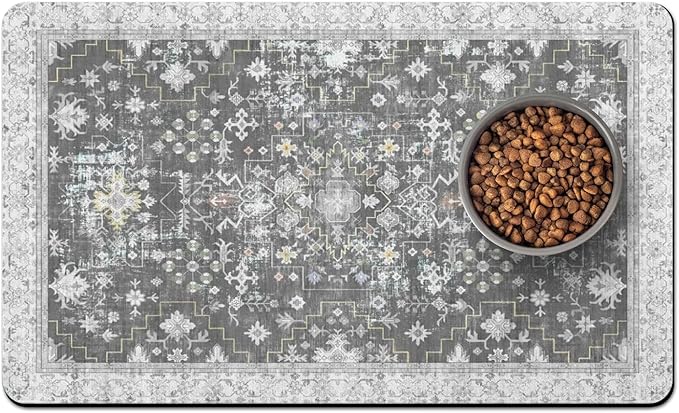 Pet Food Mats for Floor, Absorbent Dog Mat for Food and Water Dispenser Mat, Dog Food Mat Quick Dry Cat Food Mat Pet Supplies
