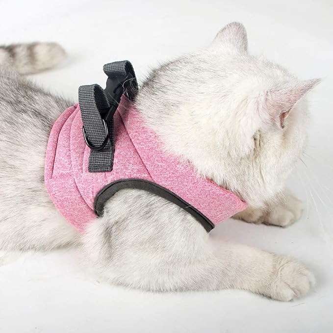 HEYWEAN Cat Harness and Leash - Ultra Light Escape Proof Kitten Collar Cat Walking Jacket with Running Cushioning Soft and Comfortable Suitable for Puppies Rabbits