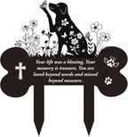 Pet Grave Markers Dog - Metal Memorial Plaques Garden Stakes for Outside Dogs Headstone Decor for Yard