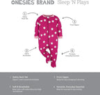 Onesies Brand Baby Girls' 4-pack Sleep 'N Play Footies Multi Pack