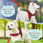 SlowTon No Pull Small Dog Harness and Leash Set, Puppy Soft Vest Harness Neck & Chest Adjustable, Reflective Lightweight Harness & Anti-Twist Pet Lead Combo for Small Medium Dogs (Red, XS)