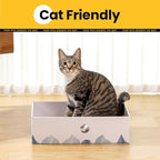 Cat Scratcher Box with 3-Layer Corrugated Pad, Heavy-Duty Double-Sided Cardboard Scratching Board & Bed, Checkered Design, for Cats, Large 2-Pack