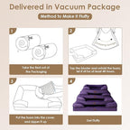 EHEYCIGA Orthopedic Dog Beds for Large Dogs, Waterproof Memory Foam Large Pet Bed with Sides, Non-Slip Bottom and Egg-Crate Foam Dog Couch Bed with Washable Removable Cover, Purple