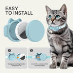 Waterproof Airtag Cat Collar, Breakaway Cat Airtag Collar with Luminous & Reflective Fish Pattern, Lightweight Kitten Collars for Apple Air tag, Hidden GPS Tracker Holder for Cats, Kittens(9-13")