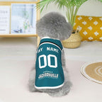 Jacksonville Custom Pet Jersey Dog Clothes Jersey Various Sizes Customized Any Name & Number for Small & Middle and Big Dogs