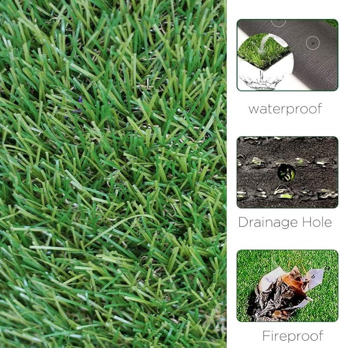 ALTRUISTIC Artificial Grass 6FTX12FT(72 Square Feet), Realistic Fake Grass Deluxe Turf Synthetic Thick Lawn Pet Turf, 1 3/8” Height, Outdoor Decor, Customized