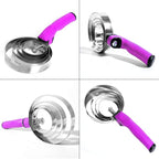 Reversible Stainless Steel Curry Comb with Soft Touch Grip (Pink)