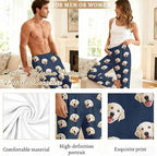 Custom Couple Pajama Pants Sock with Funny Face, Personalized PJ Anniversary Birthday Women Men Pants