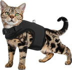 MoNiBloom Soft Cat Harness for Walking Escape Proof and Travel, Kitten Adjustable Breathable Vest Harness - Black, S