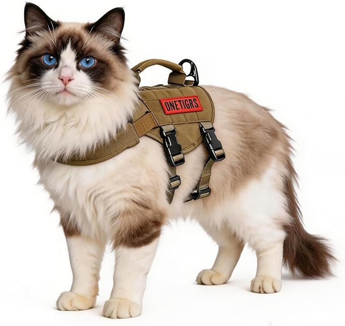 Tactical Dog Harness, Milltary Dog Vest with Durable Vertical Handle for XXS Puppy Dog