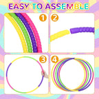Sratte 8 Pcs Color Hoop Detachable Adjustable Exercise Ring Plastic Hoop for Gymnastics Dog Agility Equipment Party Decor, 4 Colors