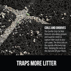 GORILLA GRIP Cat Litter Box Mat, 40x28, Water Resistant, US Designed Kitty Litter Trapping Mats, Easy to Clean, Scatter Control, Less Mess and Clean Floors, Kitten Supplies for Indoor Cats, Black