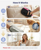 Pet Hair Remover Glove for Dog & Cat, Reusable Electrostatic Magic Brush, Five-Finger Hair Removal Mitt for Cleaning Clothing, Bed, Couch, Carpet, and Car Seat Pink