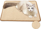 FUKUMARU Cat Scratcher Mat, 23.6 X 15.7 Inch Natural Sisal Cat Scratch Mats, Horizontal Cat Floor Scratching Pad Rug with Sticky Tapes, Protect Sofa and Carpet