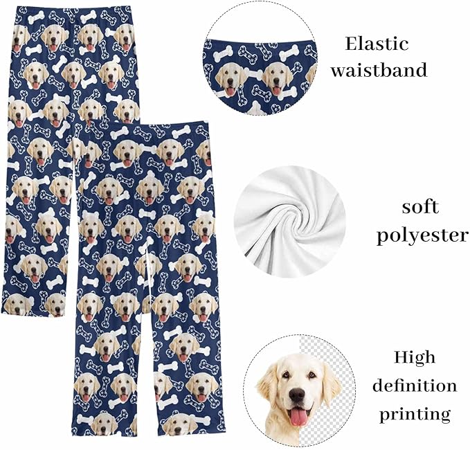 Custom Couple Pajama Pants Sock with Funny Face, Personalized PJ Anniversary Birthday Women Men Pants