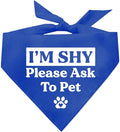 I'm Shy Please Ask to Pet Dog Bandana (Royal, XS 590)