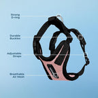 Voyager Step-in Pet Harness - All Weather Mesh, Adjustable Step in Harness for Cats and Dogs by Best Pet Supplies - Pink/Black Trim, XS