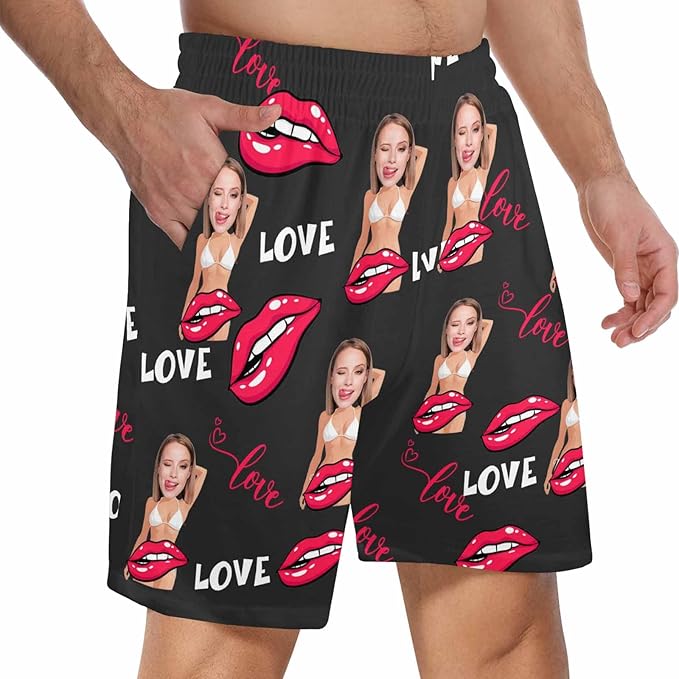 Custom Pajama Pants for Men, Personalized PJ Pants with Photos, Custom Mens Pajama Shorts, Gifts for Dad Husband