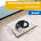 Self Warming Cat Bed Self Heating Cat Dog Mat 24 x 18 inch Extra Warm Thermal Pet Pad for Indoor Outdoor Pets with Removable Cover Non-Slip Bottom Washable Non Electric