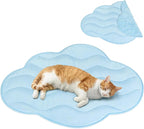 PetAmi Dog Cooling Mat, Cloud Shape, Reversible Cooling Nylon Blanket Soft Fleece Pet Pad for Dogs Cats, Summer All Season Use Q-Max>0.3, Small 30x40 in, Light Blue