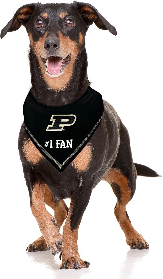 Pets First NCAA Purdue Boilermakers Personalized Tie Around Bandana for Dogs & Cats, Size Large/X-Large. Custom Dog Bandana Scarf Bib for Cat Dog. The Ultimate Game-Day & Party Customizable Bandana